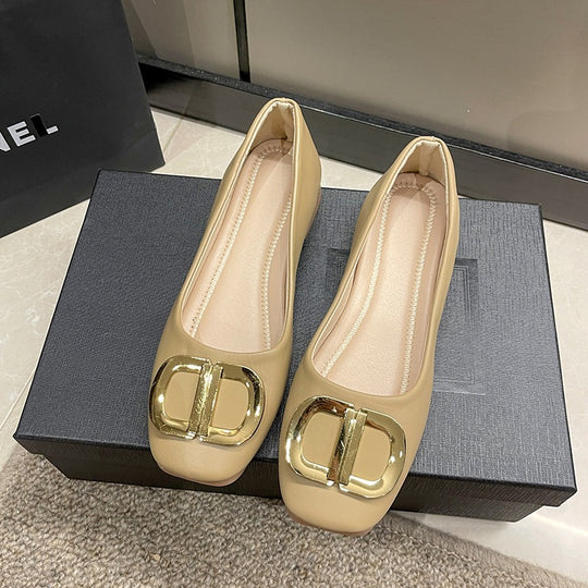 Damen elegante Ballerinas mit modischem Schnallen-Design R&B