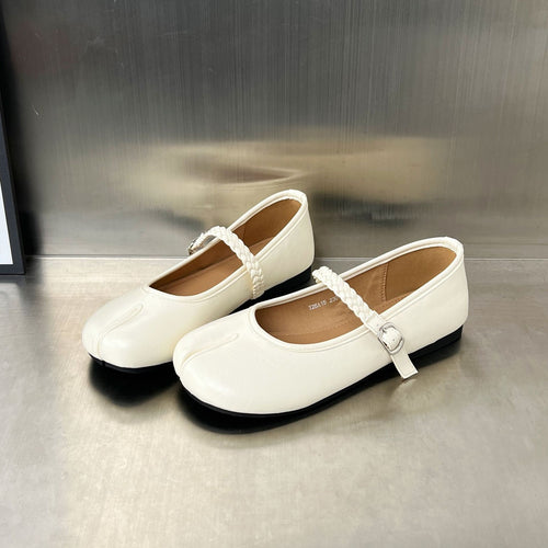 Damen Ballerinas mit geflochtenem Riemen und weichem Innenfutter R&B