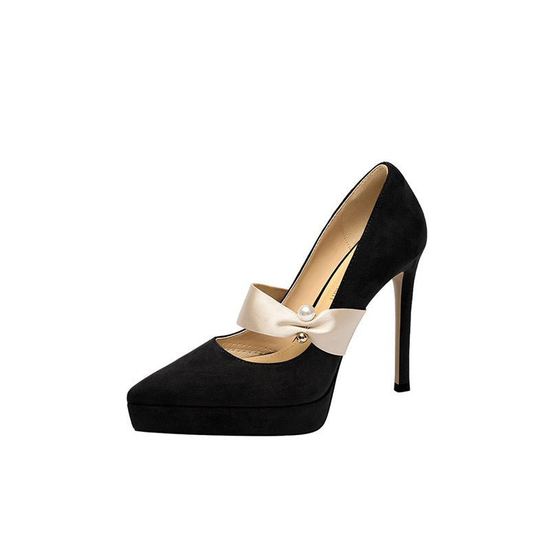 Damen elegante High Heel Pumps mit zarter Riemenverzierung R&B