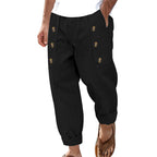 Herren Leichte und bequeme Sommerhose mit modischen Knopfdetails R&B