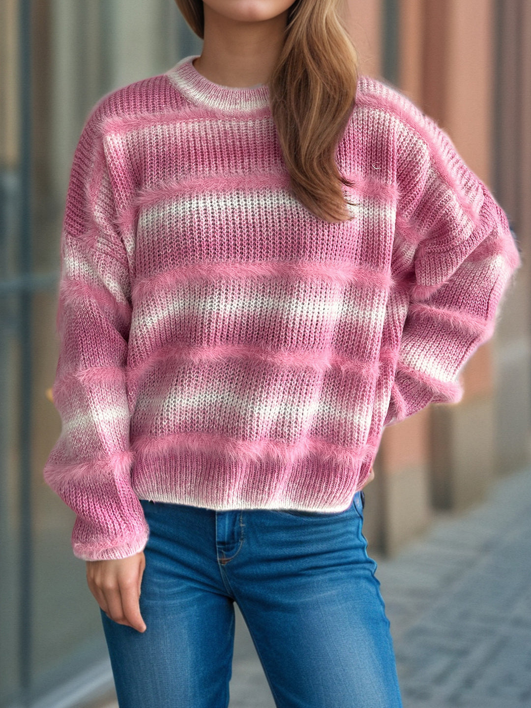 Damen kuscheliger Strickpullover mit Flair R&B