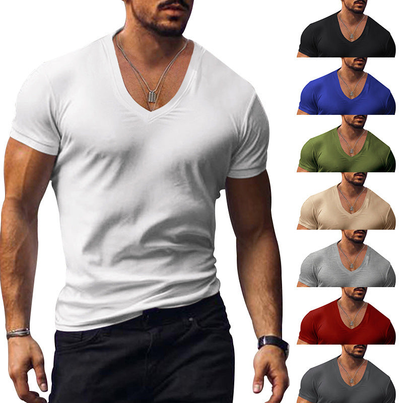 Herren lässiges V-Ausschnitt T-Shirt R&B