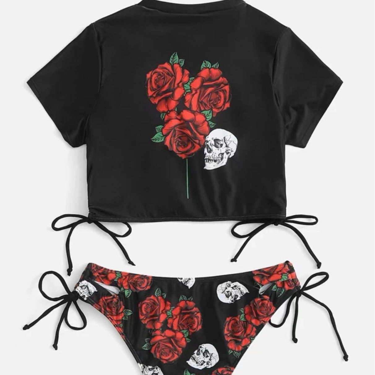 Damen Crop-Top Bikini mit grafischem Design R&B