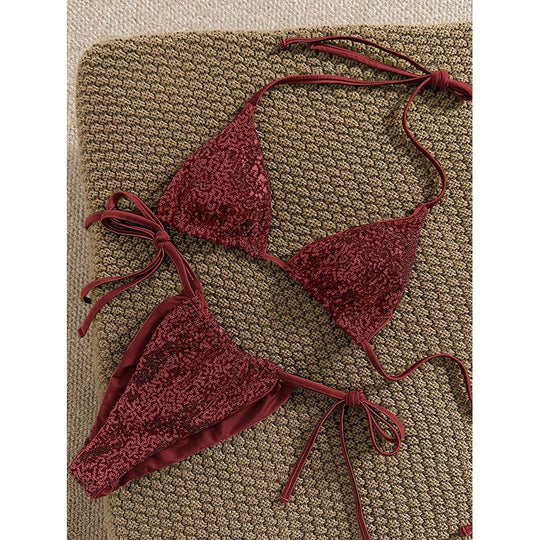 Damen Funktions-Bikini-Set mit elastischen Bindebändern R&B
