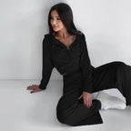 Damen nan kurz geschnittenes Thermo-Fleece-Set mit Halbfront-Reißverschluss und hohem Komfortbund R&B