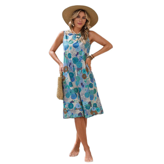 Damen Sommerliches Strandkleid mit floralem Muster und lockerer Passform R&B