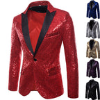 Herren glamouröser Pailletten Blazer R&B