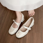Damen elegante Mary-Jane Pumps mit modischem Plateau und dekorativem Riemchen