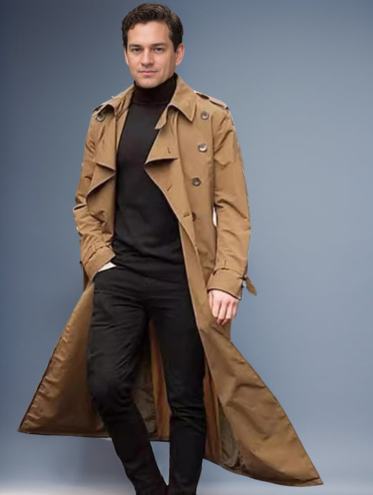 Herren Langer Trenchcoat R&B