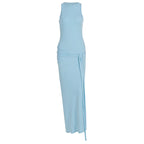 Damen Maxikleid mit fesselndem Drapierungsdesign und elegantem Schlitz R&B