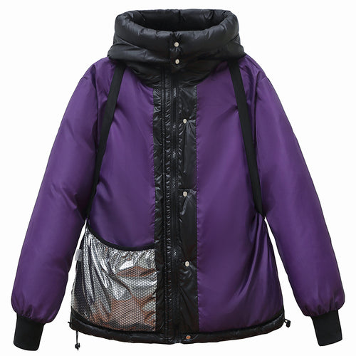 Damen Daunenjacke mit Kapuze und praktischem Reißverschluss R&B
