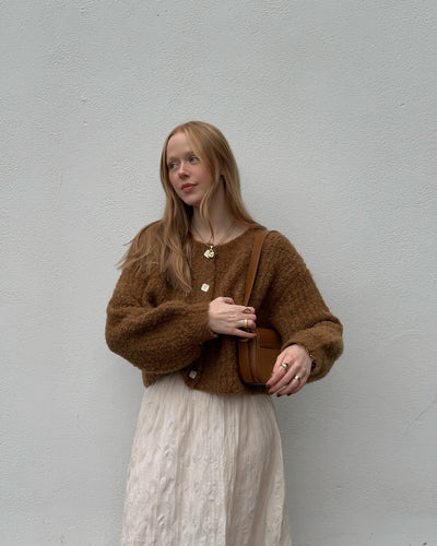 Damen Kuscheliger Strickpullover mit Knopfleiste und lässigem Schnitt R&B