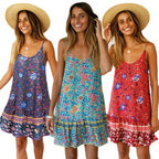 Damen Sommerkleid mit floralem Druck und schwingendem Saum R&B
