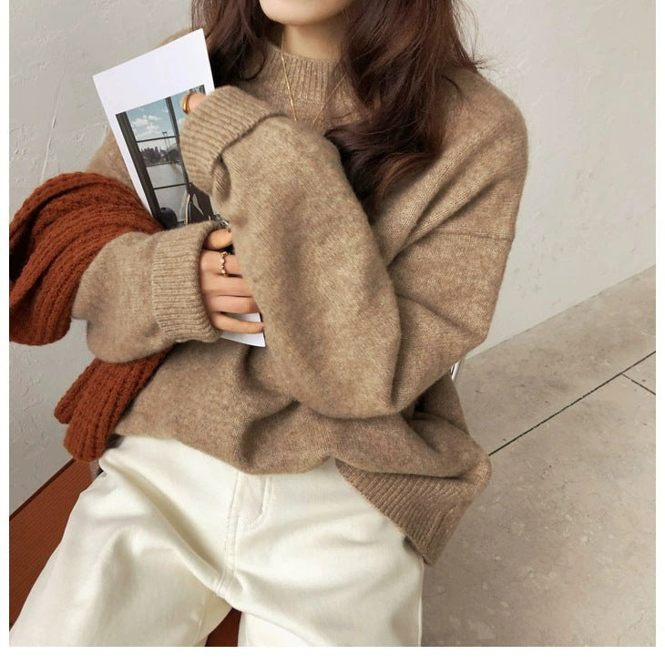 Damen bequemer Oversize-Pullover R&B
