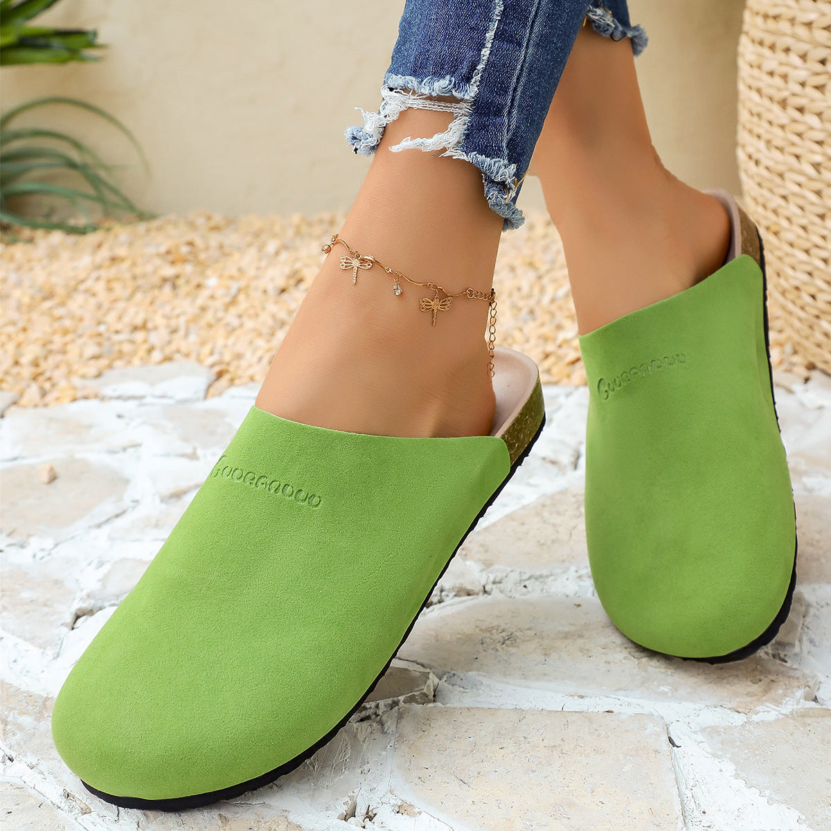 Damen Bequeme Clogs aus weichem Wildleder mit anatomisch geformtem Fußbett EB