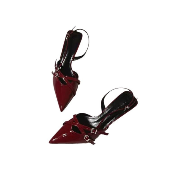 Damen elegante Slingback-Pumps mit modischen Schnallen R&B