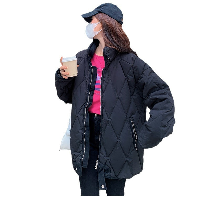 Damen Komfortable gesteppte Winterjacke mit hohem Kragen R&B