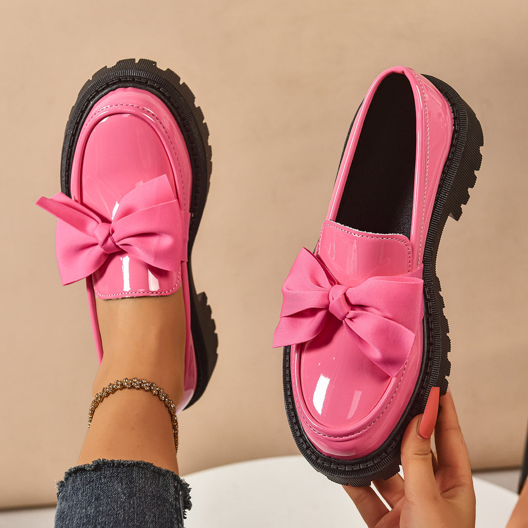 Damen modische Ballerinas mit dekorativer Schleifenverzierung und rutschfester Sohle R&B