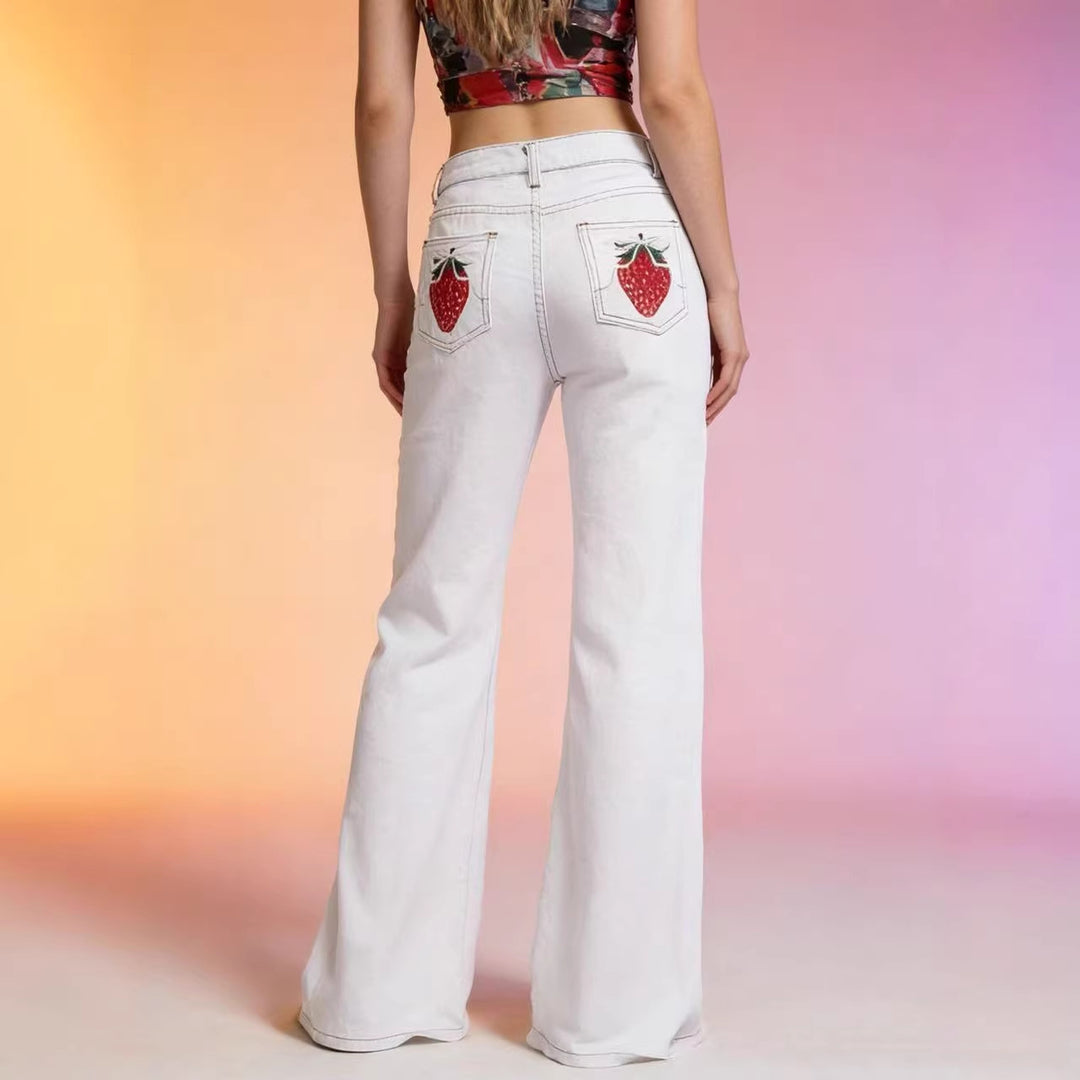 Damen Flared Jeans mit hohem Bund und eleganten Nahtdetails R&B