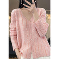 Damen Knopfverschluss Pailletten Cardigan Pullover