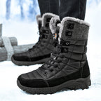 Damen Warm gefütterte Winterstiefel mit rutschfester Sohle und hohem Schaft R&B