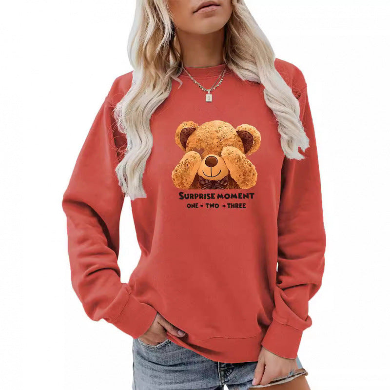 Damen Freizeitpullover mit süßem Bärenmotiv R&B
