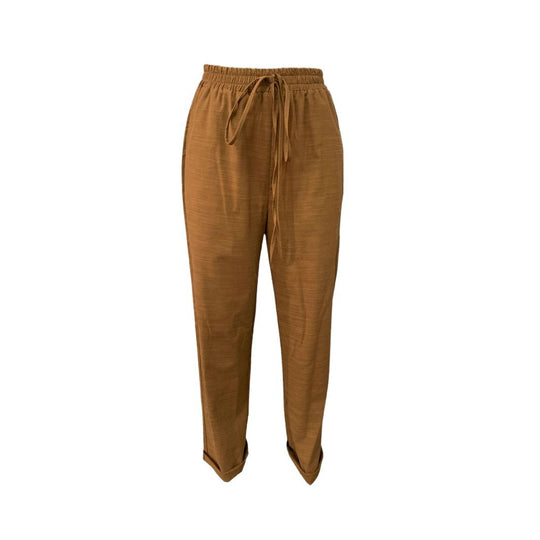 Damen Leichte und bequeme Leinenhose mit Kordelzug R&B