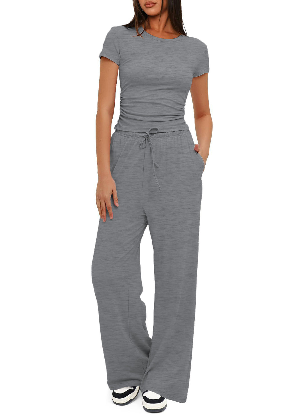 Damen Bequemes Lounge-Outfit mit elastischem Bund und weitem Schnitt R&B