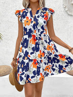 Damen Blusenkleid mit floralem Design und Rüschendetails R&B