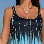 Damen Sport Tankini mit fließendem Schnitt und modischem Mustermix