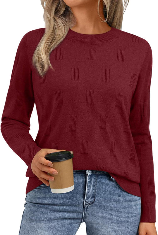 Damen gesteppter Strickpullover mit modischem Schnitt R&B
