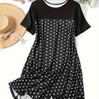 Damen Polka Dot Sommerkleid mit lässigem Schnitt und weichem Material R&B