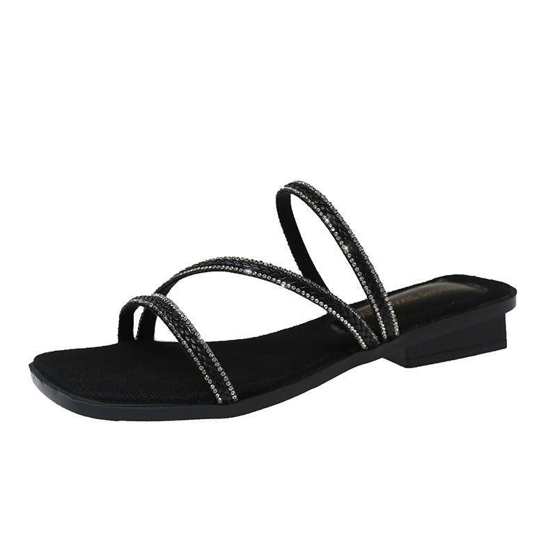 Damen Elegante Riemchensandalen mit funkelnden Strass-Akzenten R&B