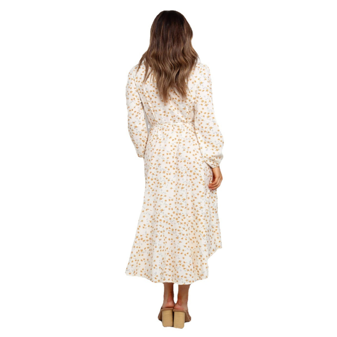 Damen Wickelkleid mit verspieltem Blumendruck und fließendem Rock R&B