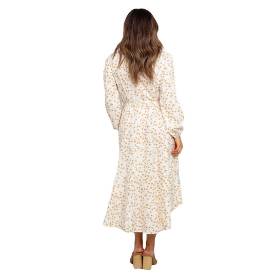Damen Wickelkleid mit verspieltem Blumendruck und fließendem Rock R&B