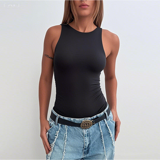 Damen figurbetontes Body mit gerafftem Design R&B