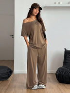 Damen lässiges Oberteil und Jogginghose Set