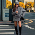 Damen Trendiger Überwurf-Blazer aus Wollmischung mit Herz-Detail R&B