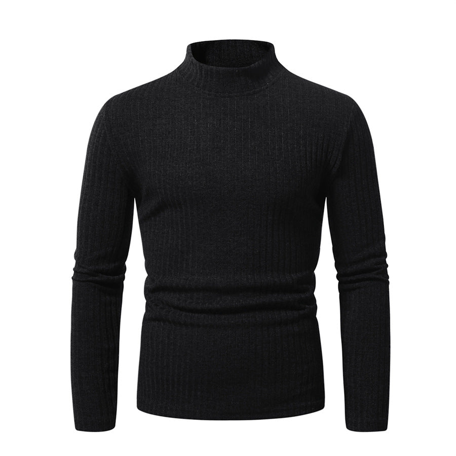 Herren Rollkragenpullover aus hochwertiger Wolle mit feinem Rippmuster