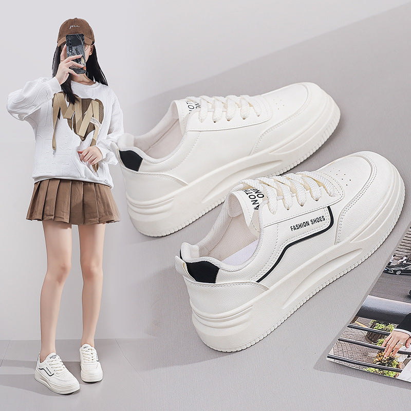 Damen Modische Sneakers mit dicker Laufsohle und atmungsaktiver Oberflächenstruktur R&B