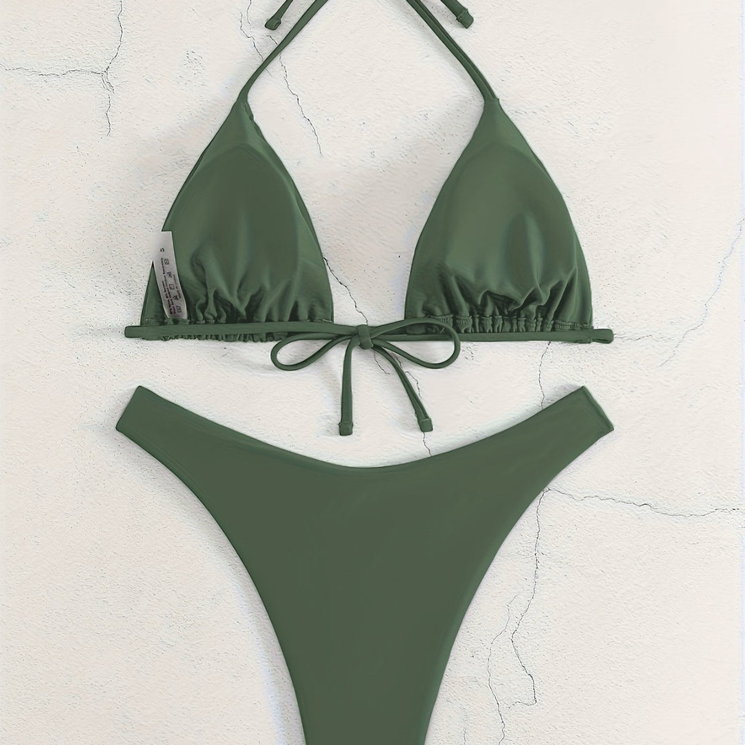 Damen Triangel-Bikini-Set mit gerafftem Design R&B