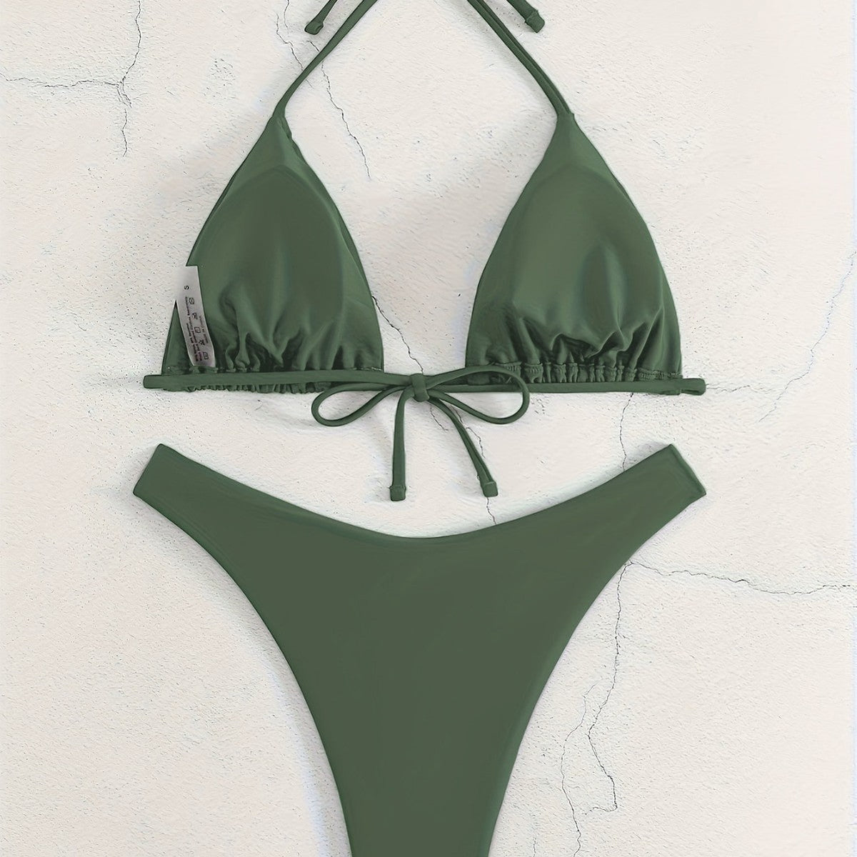 Damen Triangel-Bikini-Set mit gerafftem Design R&B