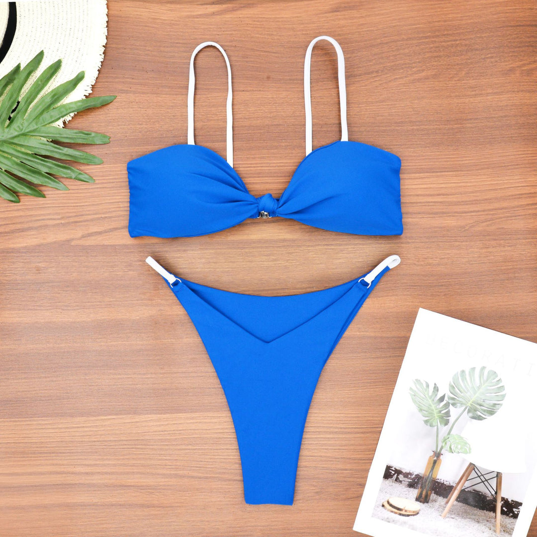 Damen Bandeau-Bikini mit trendigem Knoten-Design und hautfreundlichem Material R&B