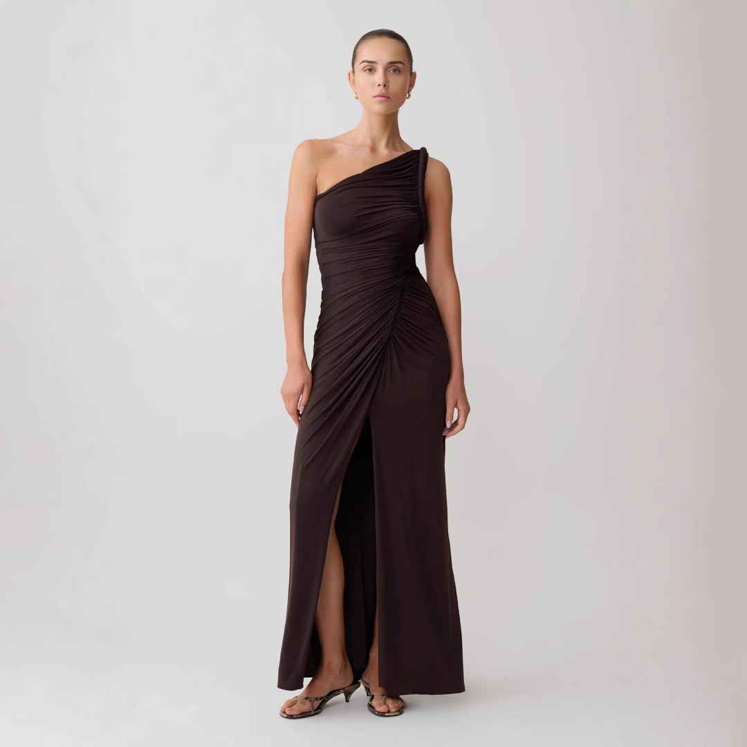 Damen Elegantes Wickelkleid mit asymmetrischem Schnitt R&B