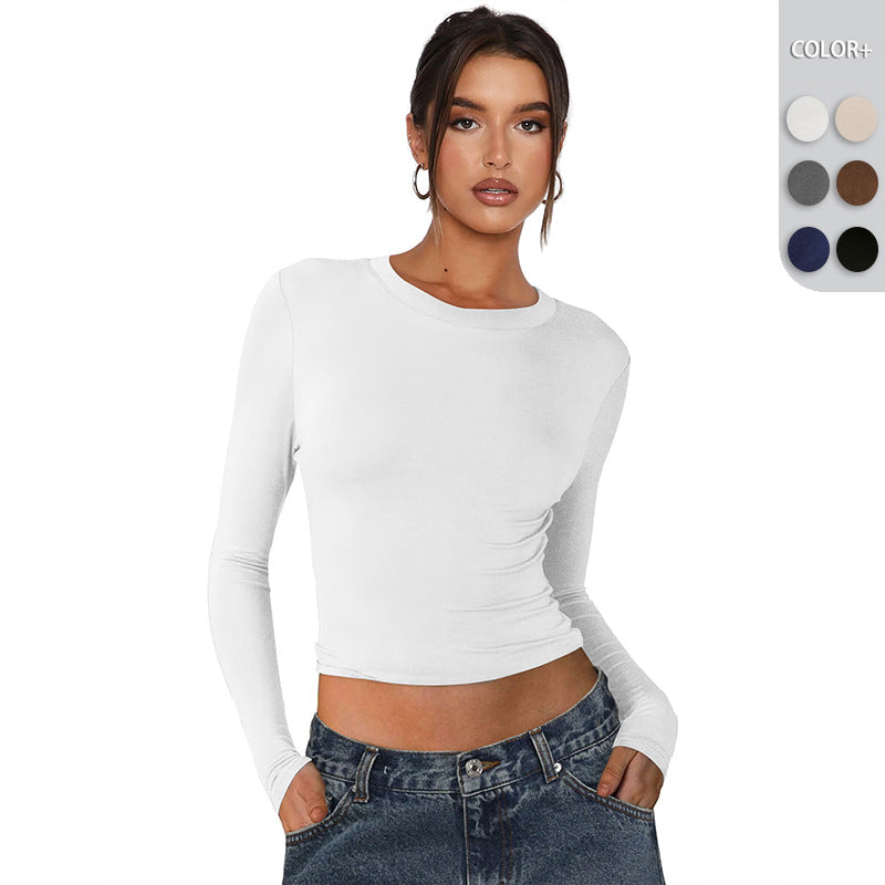 Damen lässiges Langarmshirt mit figurbetontem Schnitt R&B
