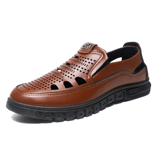 Herren Komfortable Slip-On Lederschuhe mit belüftetem Design R&B