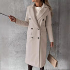 Damen Eleganter Doppelreihiger Mantel mit hochmodernem Schnitt R&B