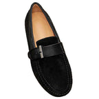 Damen Mokassins aus weichem Wildleder mit stilvollem Metallverschluss R&B