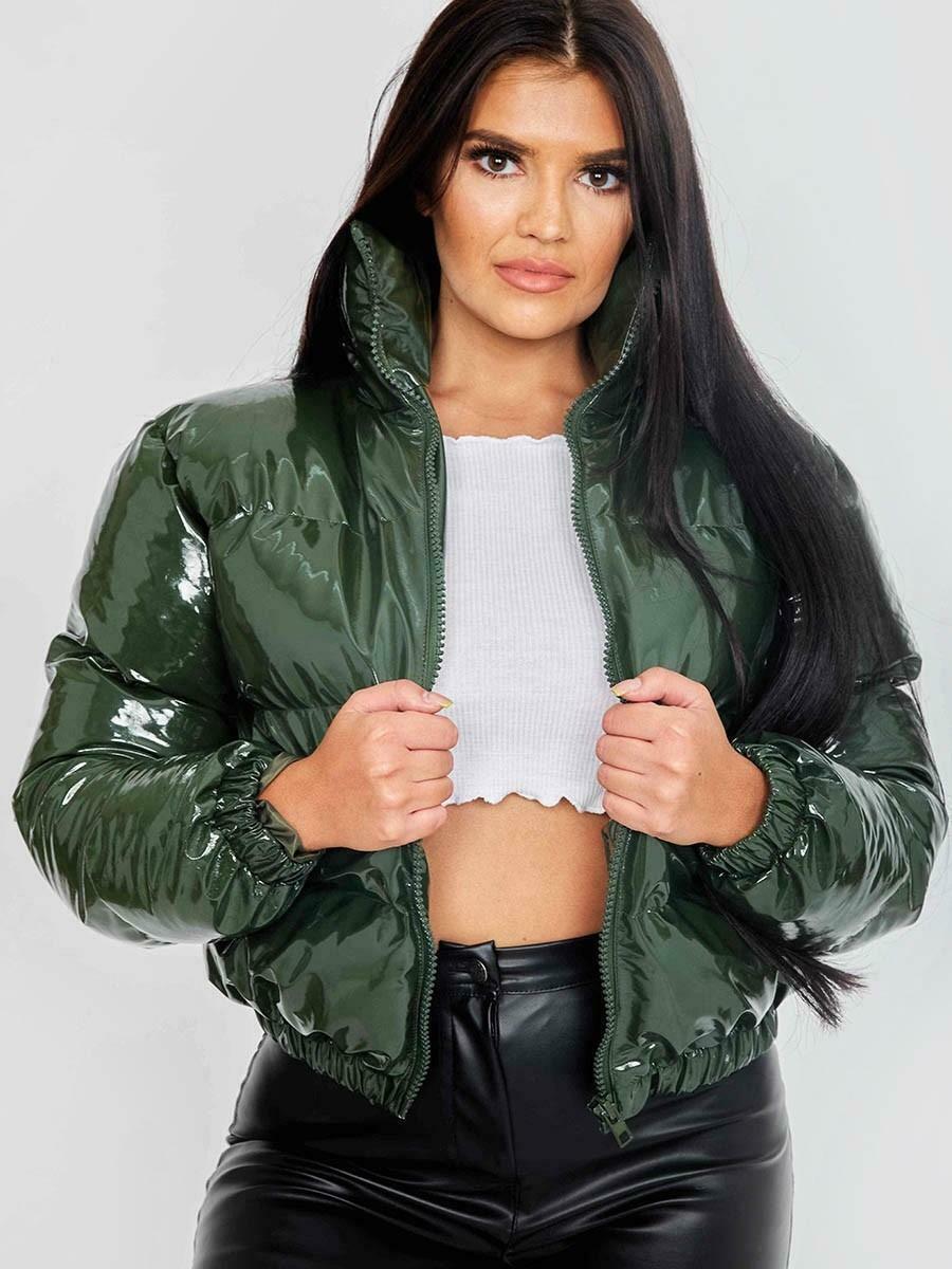 Damen Glänzende Kurzdaunenjacke R&B