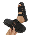 Damen Komfortable Zehentrenner-Sandalen mit modischem Riemendesign R&B